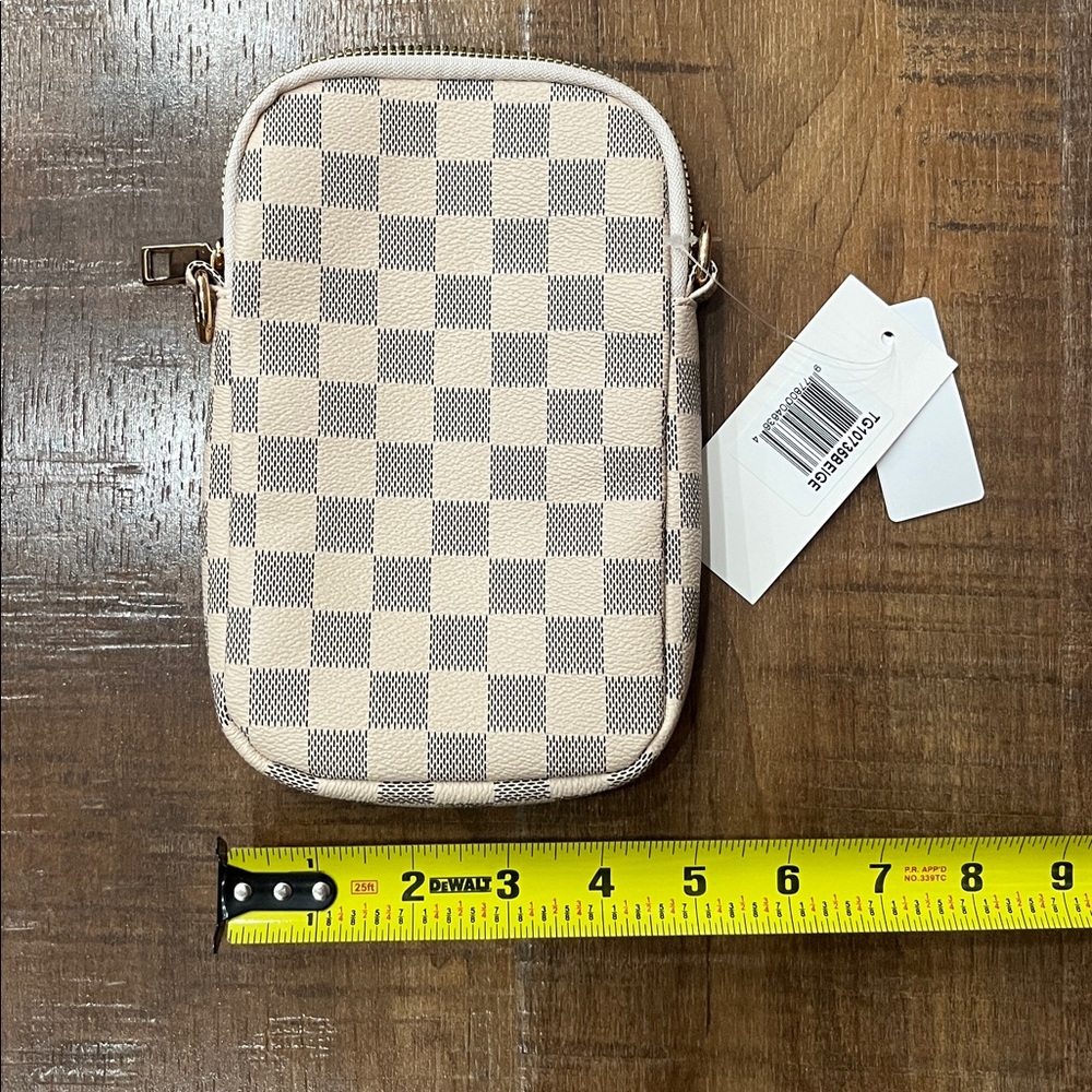 Checkered Crossbody Bag with Strap - Picture 6 of 6